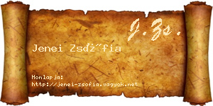 Jenei Zsófia névjegykártya